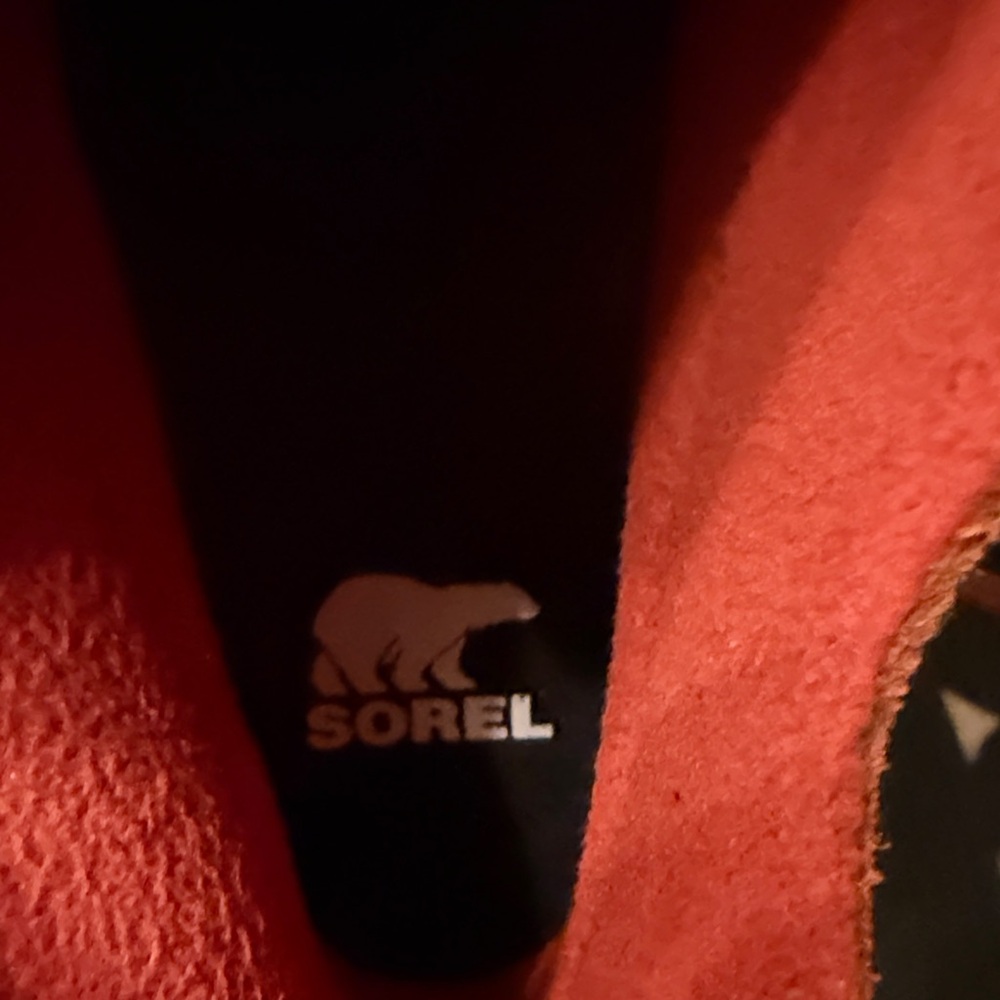 Sorel Red Suede Sneakers with White Logo Insole - Picture 2 of 4